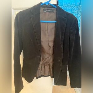 Zara Black Velvet Women's Blazer